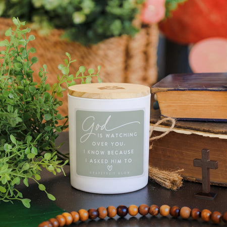 God Is Watching Faith Soy-Based Candle by Anchor Christian Distributors, product view 3
