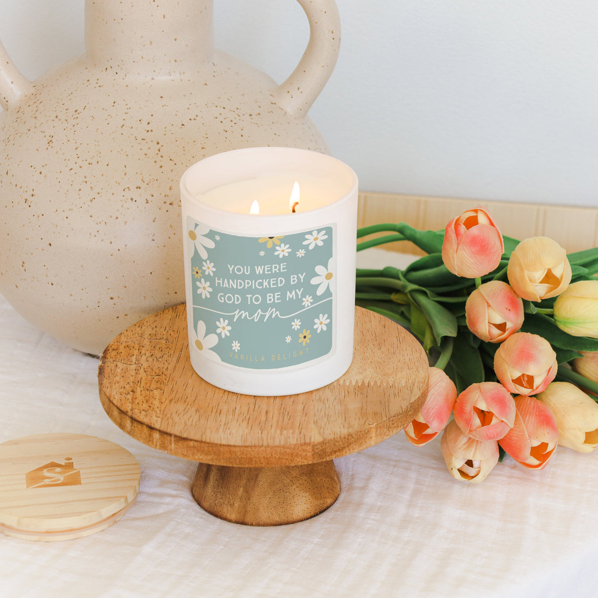Handpicked By God Mom Gift Soy-Based Candle by Anchor Christian Distributors, product view 3