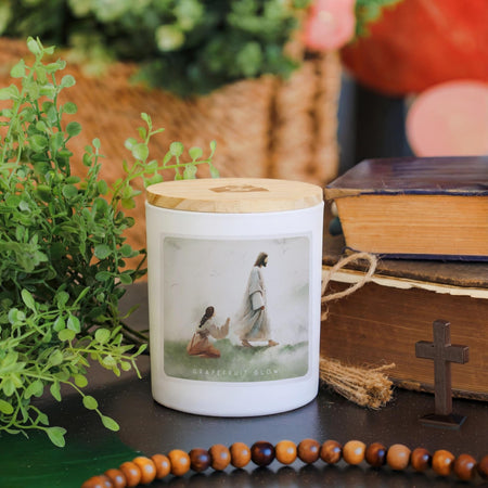 Jesus Healed Woman Faith Soy-Based Candle by Anchor Christian Distributors, product view 3
