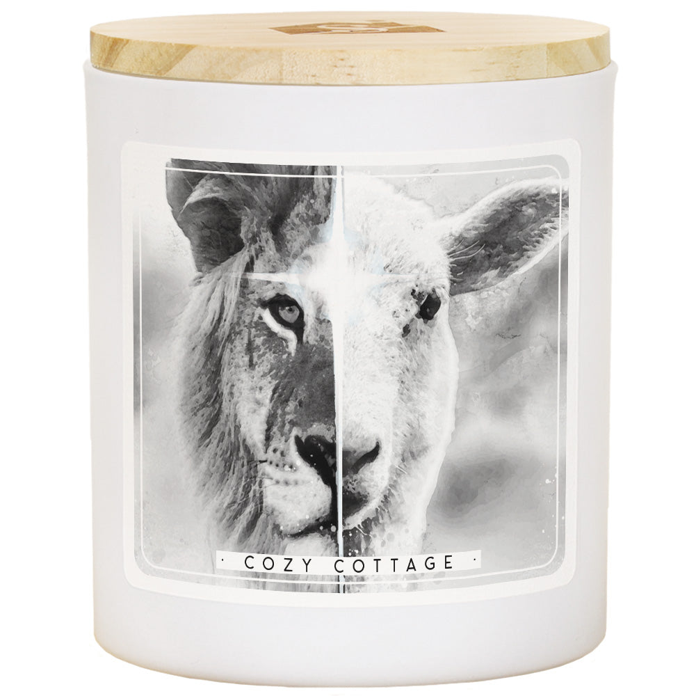 B&W Lion Lamb Faith Soy-Based Candle by Anchor Christian Distributors