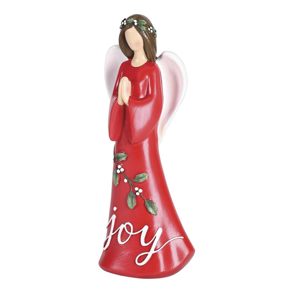 Angel Figurine Praying Hands Red Joy by Dicksons, product view 2