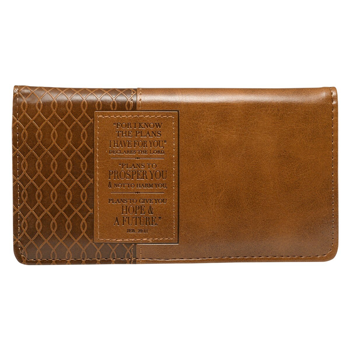 Hope and a Future Tawny Brown Faux Leather Checkbook Wallet - Jeremiah 29:11 by Christian Art Gifts
