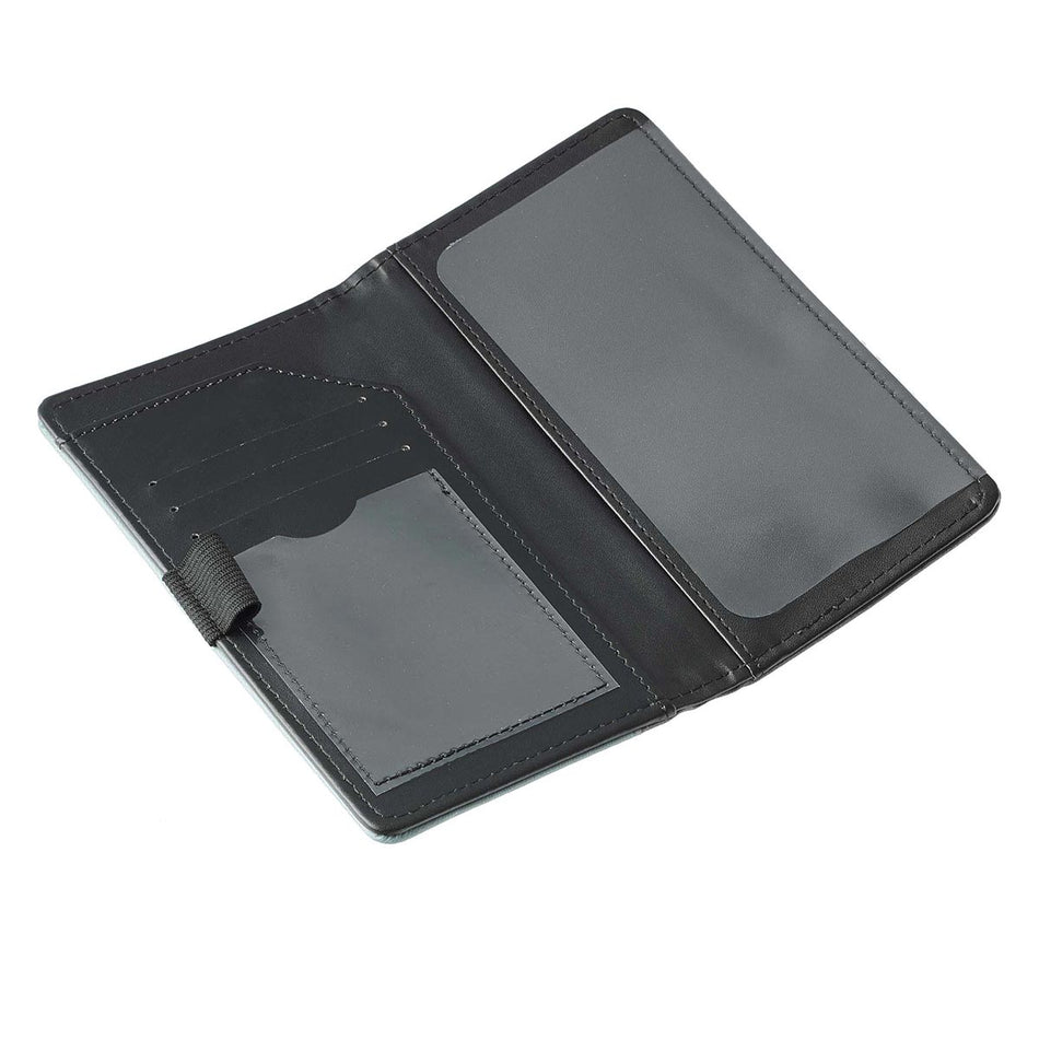All Things Are Possible Two-tone Gray and Blue Faux Leather Checkbook Cover -Matthew 19:26, product view 2