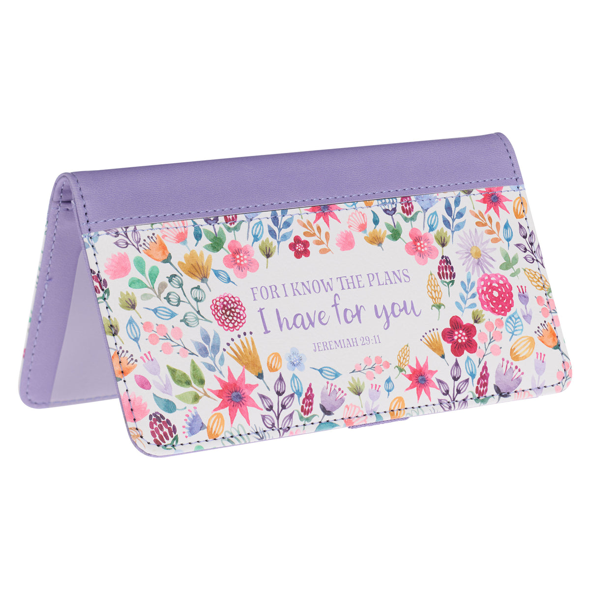 For I Know the Plans I Have For You Two-Toned Faux Leather Checkbook - Jeremiah 29:11 by Christian Art Gifts, product view 3