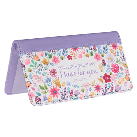 For I Know the Plans I Have For You Two-Toned Faux Leather Checkbook - Jeremiah 29:11 by Christian Art Gifts, product view 3