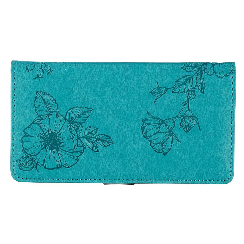 Strength & Dignity Teal Faux Leather Checkbook Cover -Proverbs 31:25 by Christian Art Gifts, product view 2