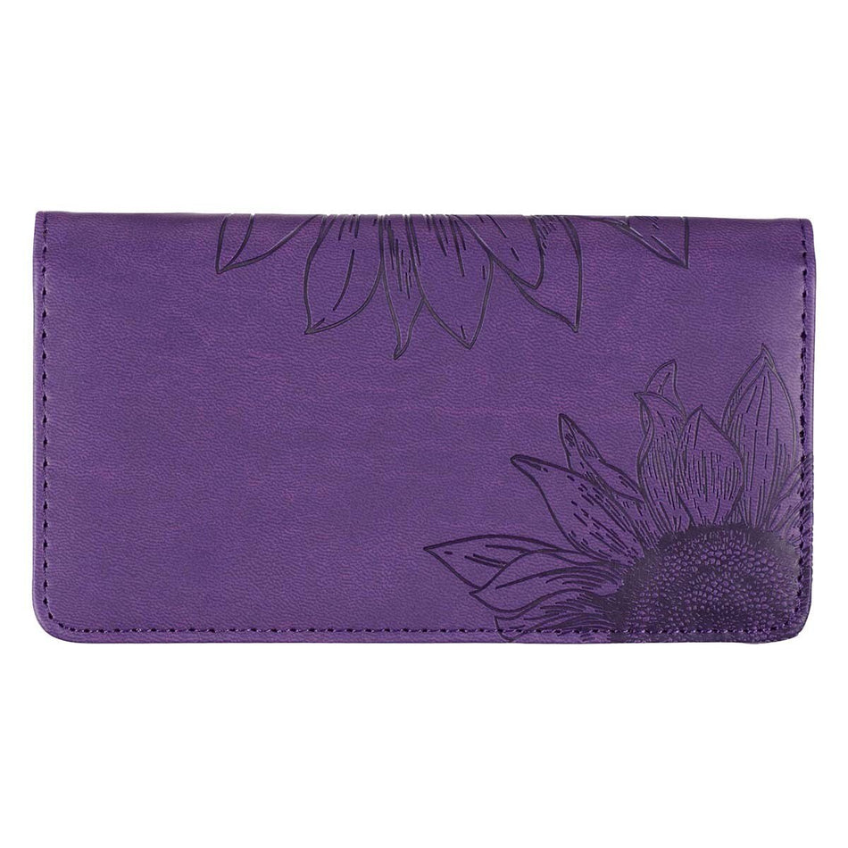 Strength and Dignity Purple Faux Leather Checkbook Cover - Proverbs 31:25 by Christian Art Gifts, product view 2