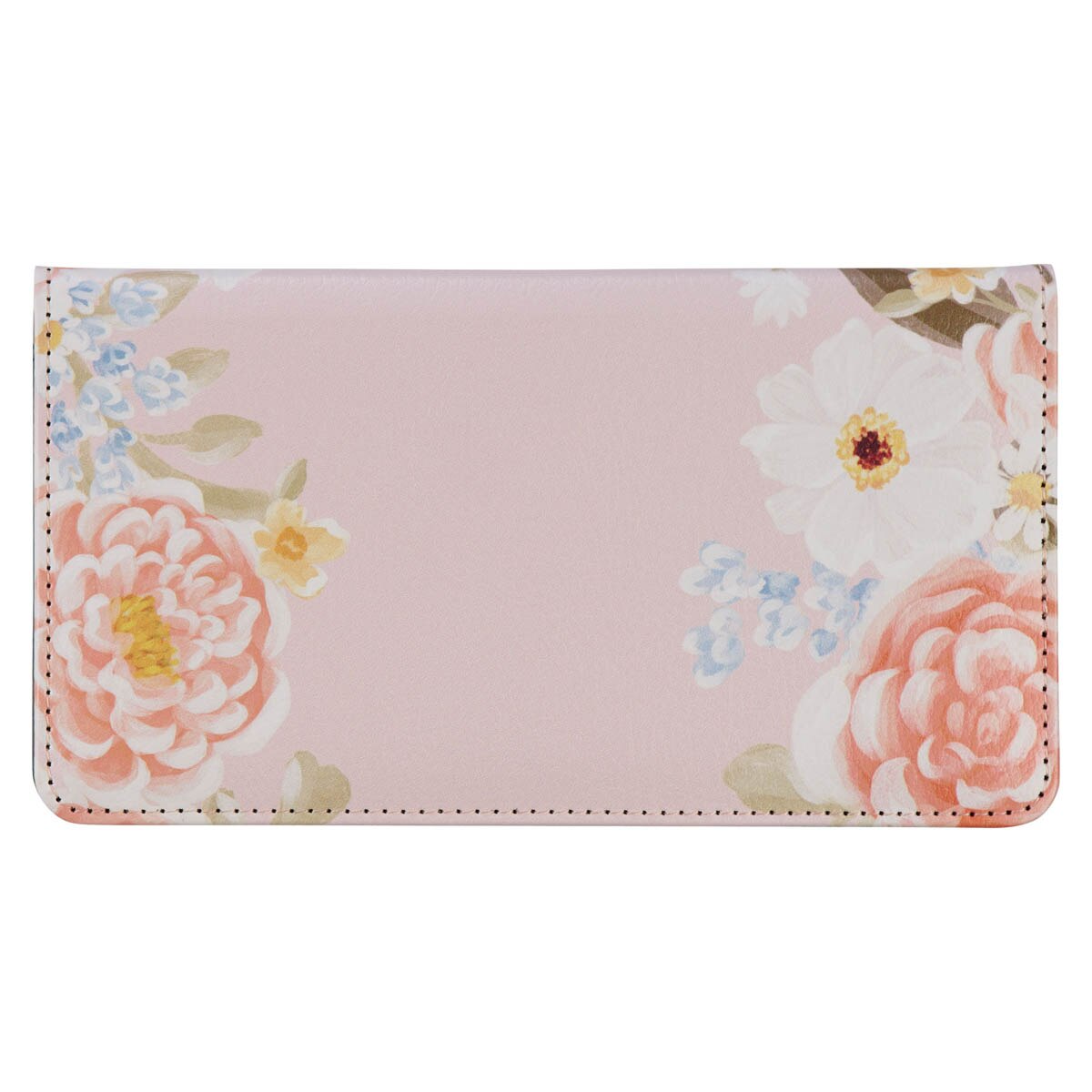 Strength and Dignity Margo Pink Floral Faux Leather Checkbook Wallet - Proverbs 31:25 by Christian Art Gifts, product view 3
