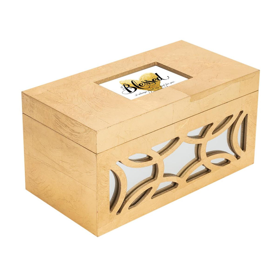 Keepsake Box Blessed 1 Cor. 1:4 Gold by Dicksons