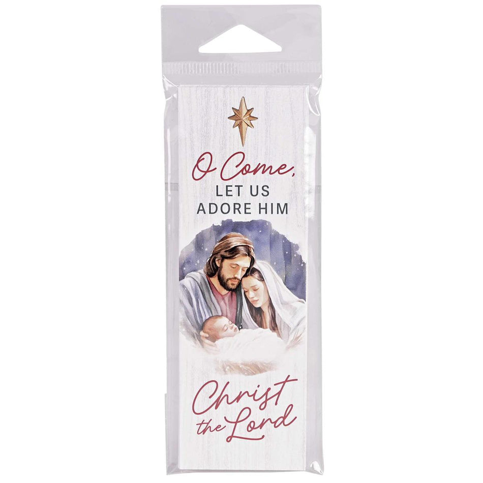 Christmas Holiday Bookmark for Books and Novels 6 x 2 Inch Paper Let Us Adore by Dicksons
