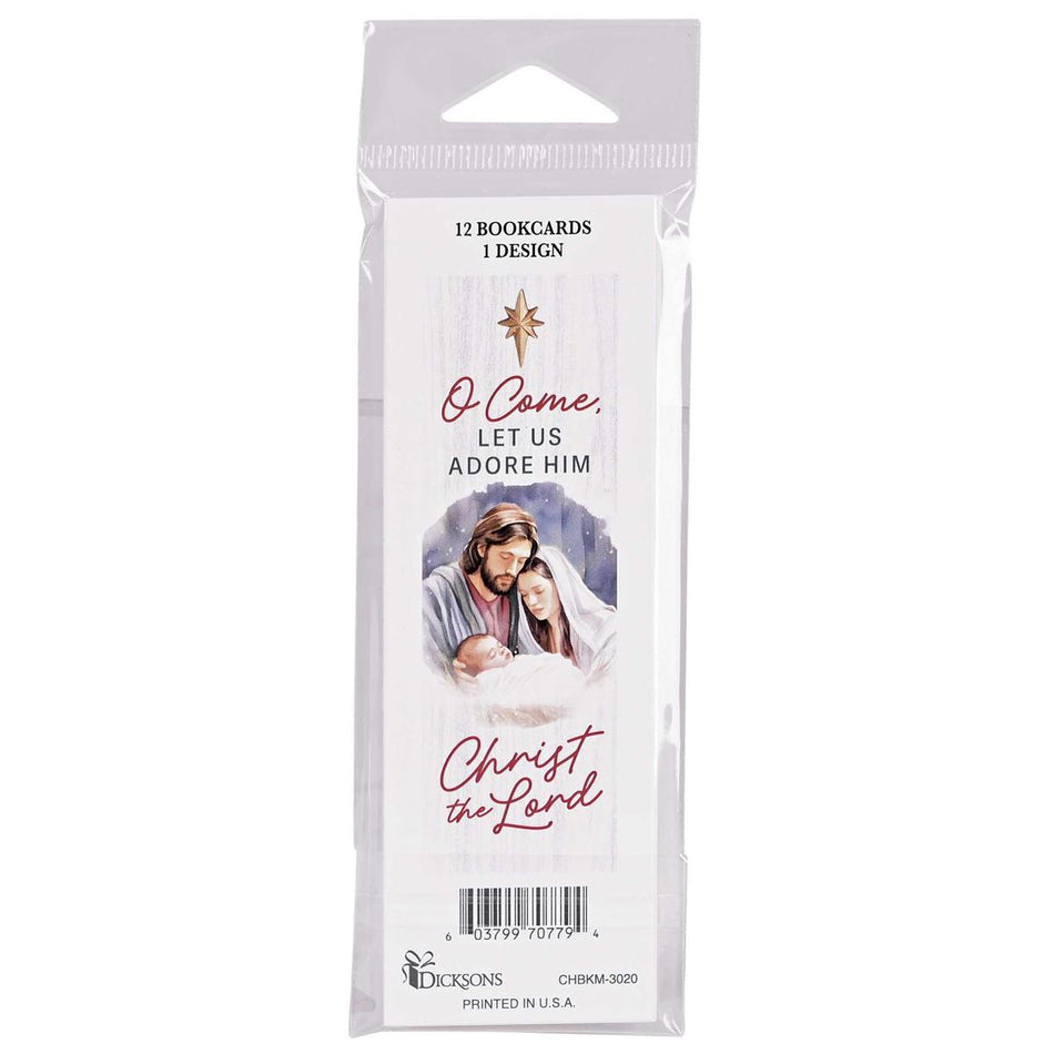 Christmas Holiday Bookmark for Books and Novels 6 x 2 Inch Paper Let Us Adore by Dicksons, product view 2