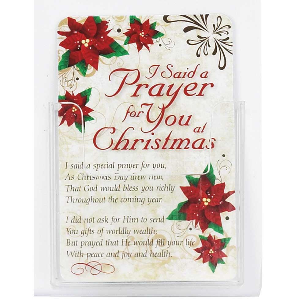 I Said A Prayer Poinsettia Red 2.5 x 4 Cardstock Christmas Pocket Card by Dicksons