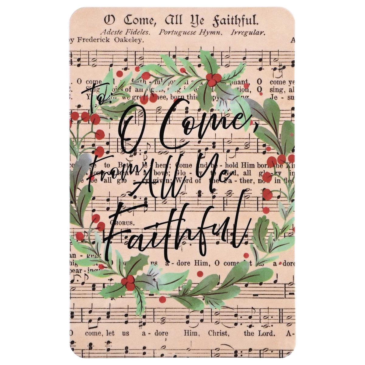 Christmas Holiday Pocketcard Bookmark 3.75 x 2 Inch Paper Come Ye Faithful by Dicksons
