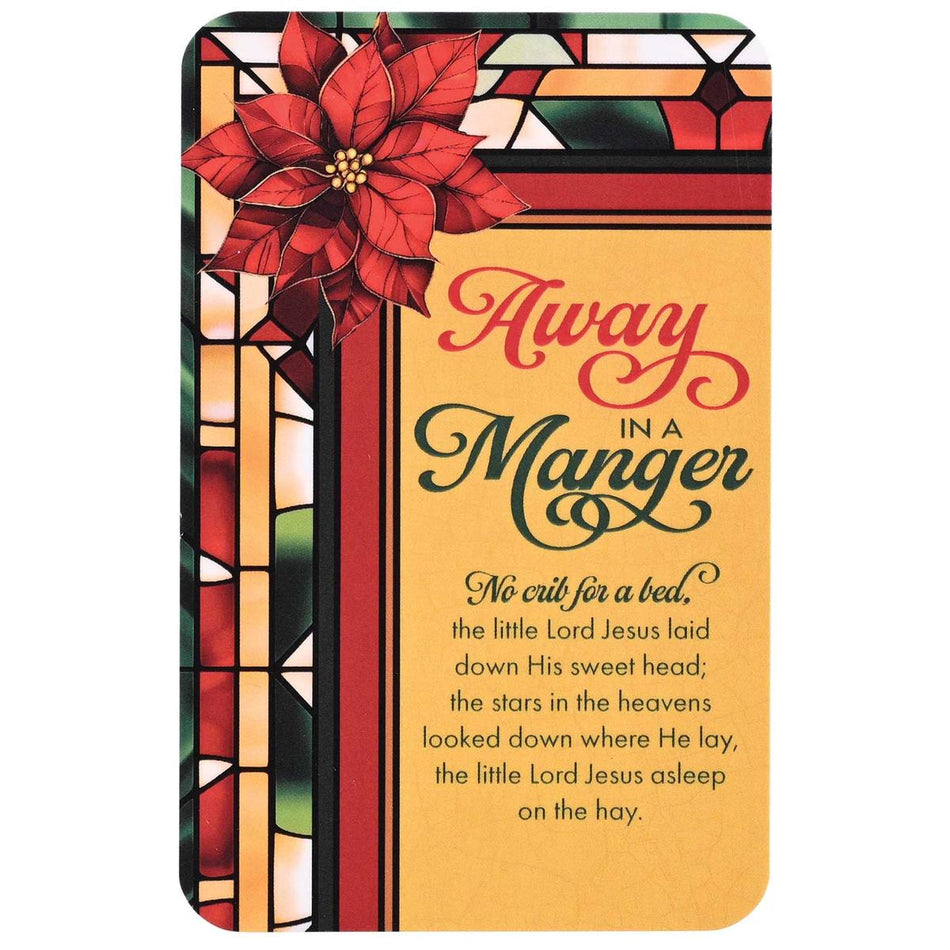 Pocketcard Poinsettia Away In A Manger by Dicksons