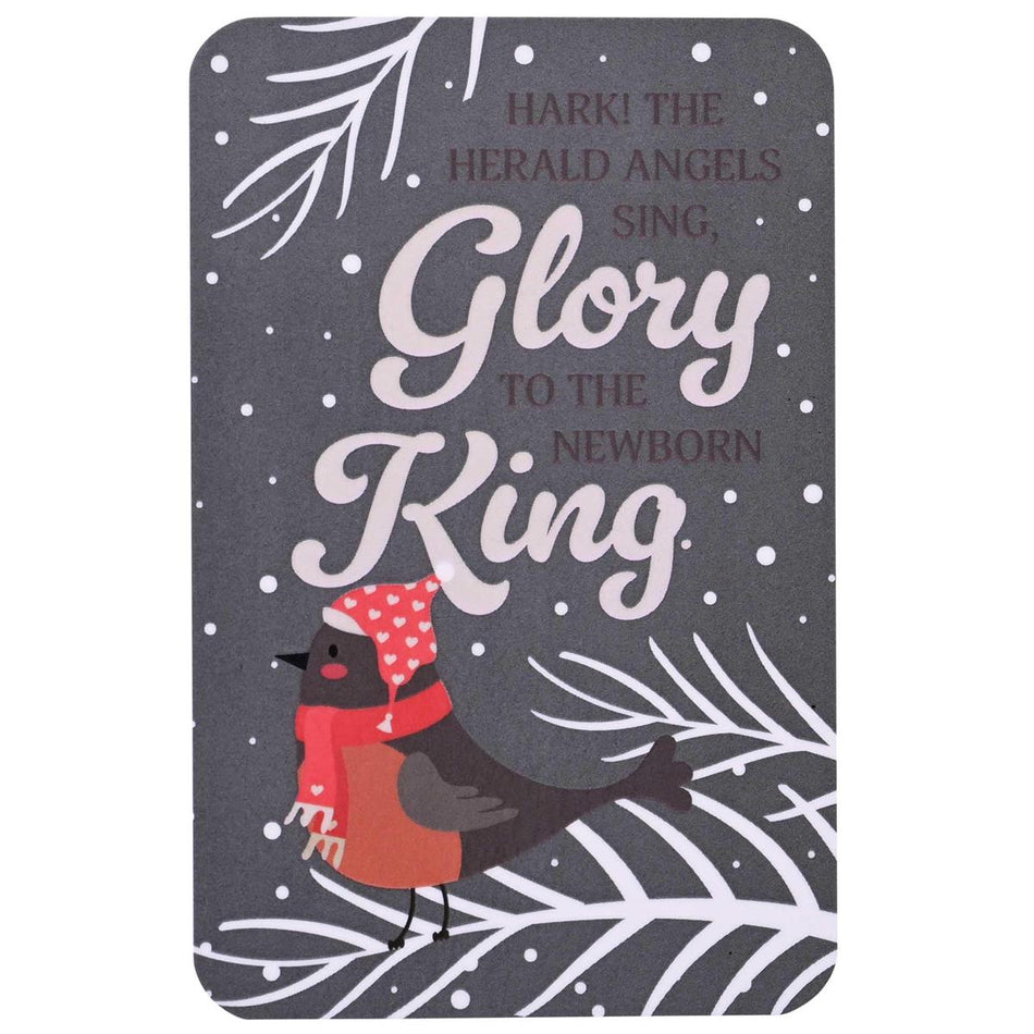 Pocketcard Winter Bird Glory To The King by Dicksons