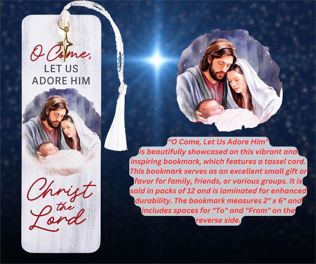 Christmas Holiday Tassel Bookmark for Books and Novels 2 x 6 Inch Paper Let Us by Dicksons, product view 3