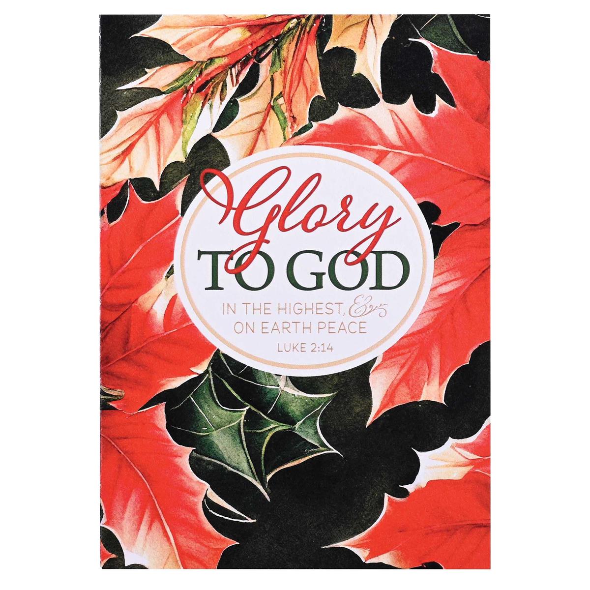 Christmas Card Poinsetta Glory To God by Dicksons