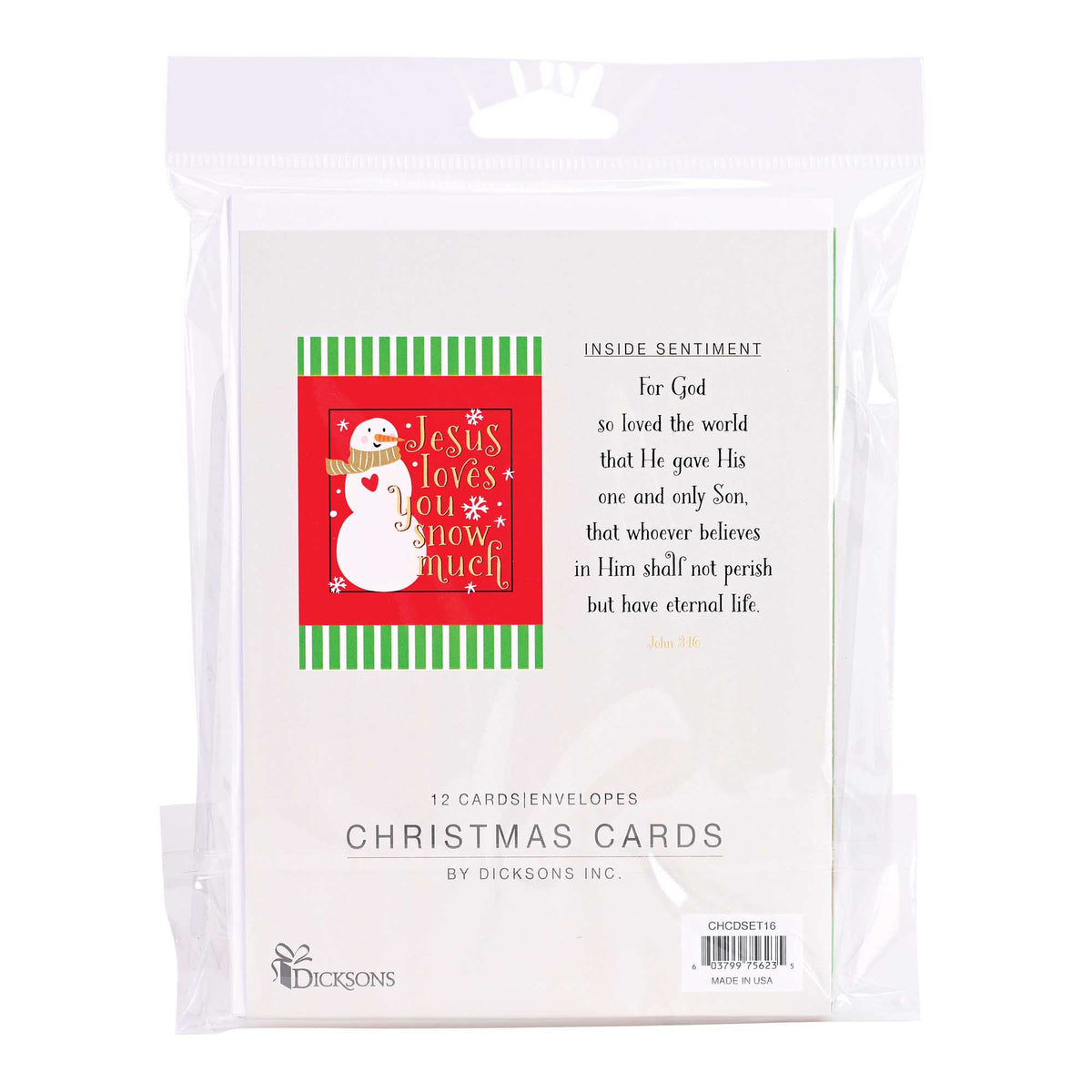Christmas Card Jesus Loves You Snow Much by Dicksons, product view 4