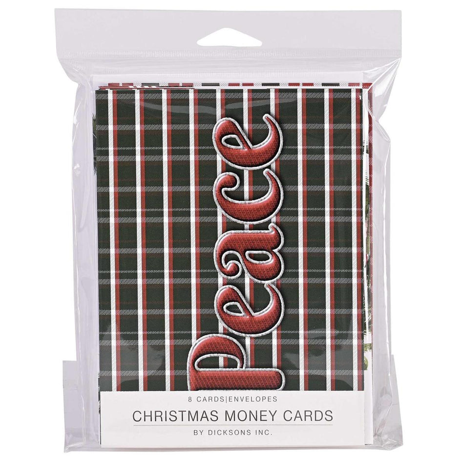 Christmas Money Card Wreath Plaid Set by Dicksons
