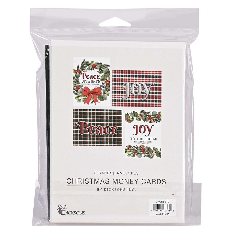 Christmas Money Card Wreath Plaid Set by Dicksons, product view 2