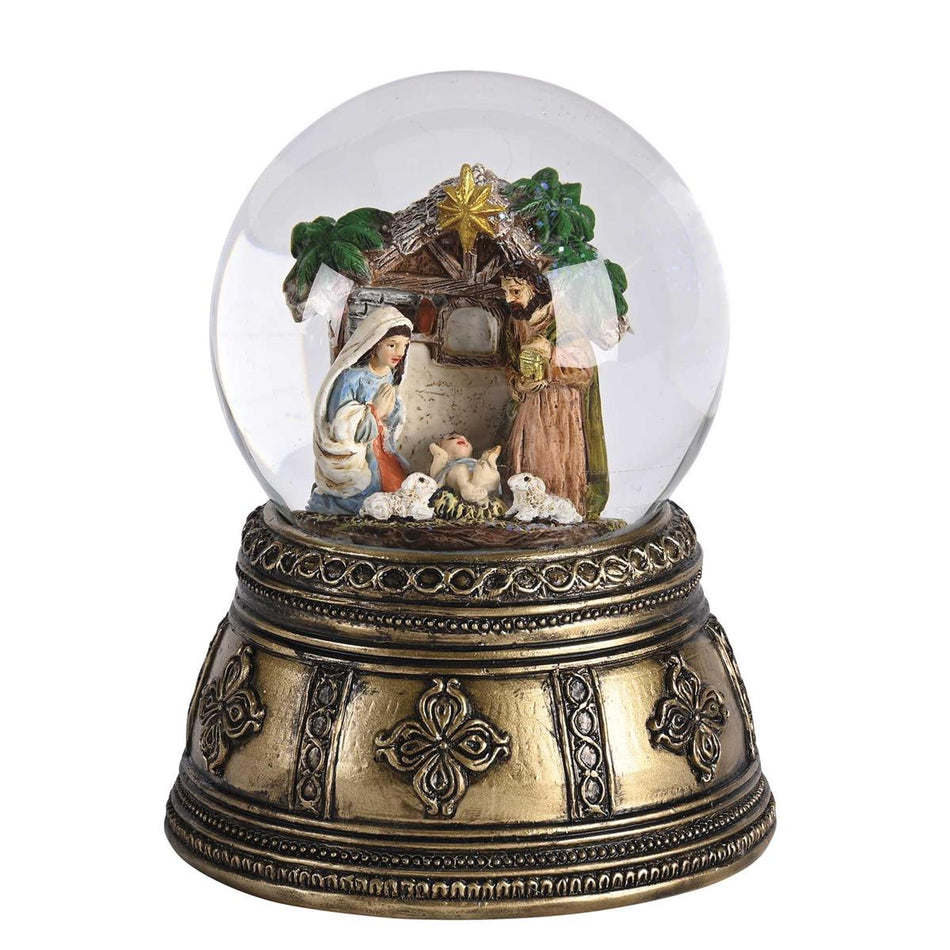 Waterglobe Nativity Gold Base by Dicksons