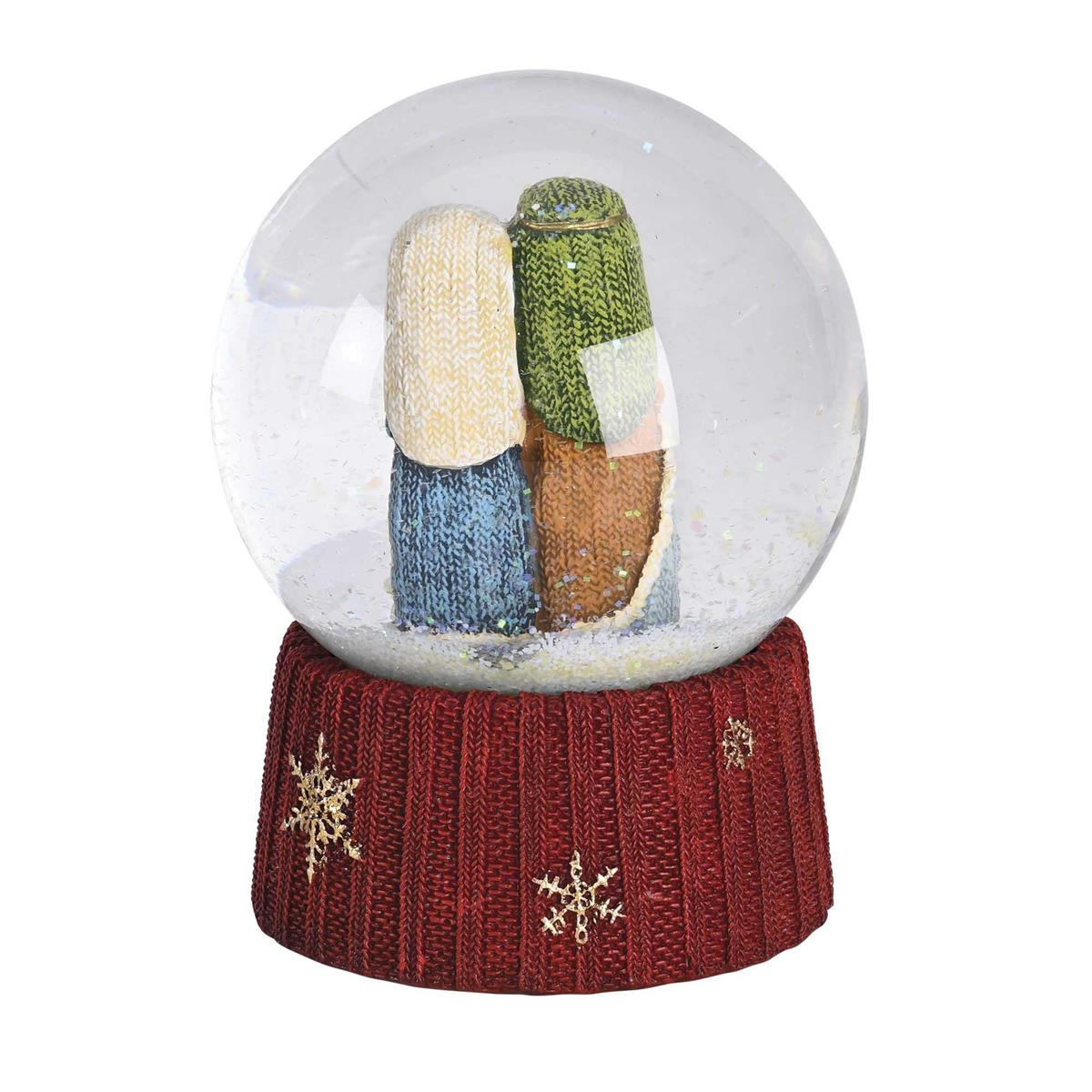 Tabletop Snow Globe Holiday Christmas Décor 4 x 5 Inch Glass with Resin Base by Dicksons, product view 4