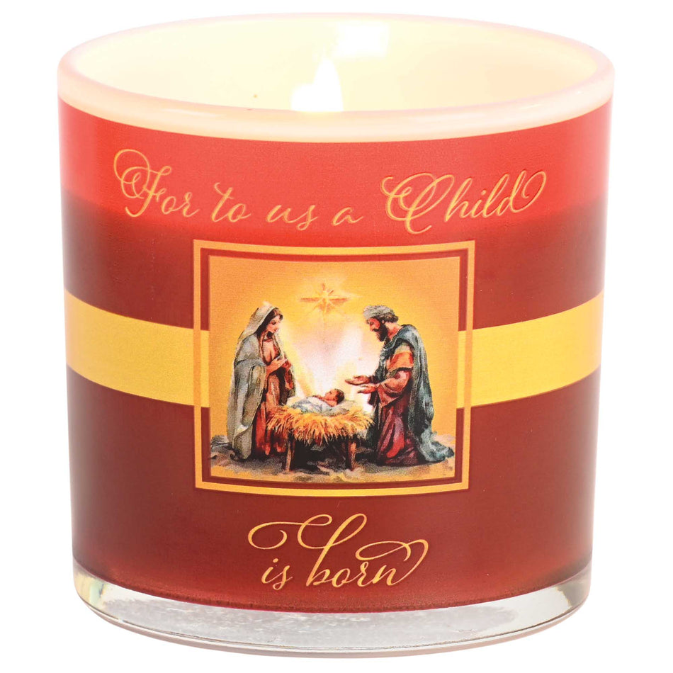 Soy Candle To Us A Son Is Given Nativity by Dicksons, product view 2