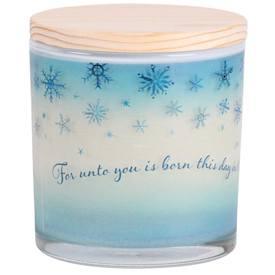 Soy Candle Snowflake Unto You Is Born by Dicksons