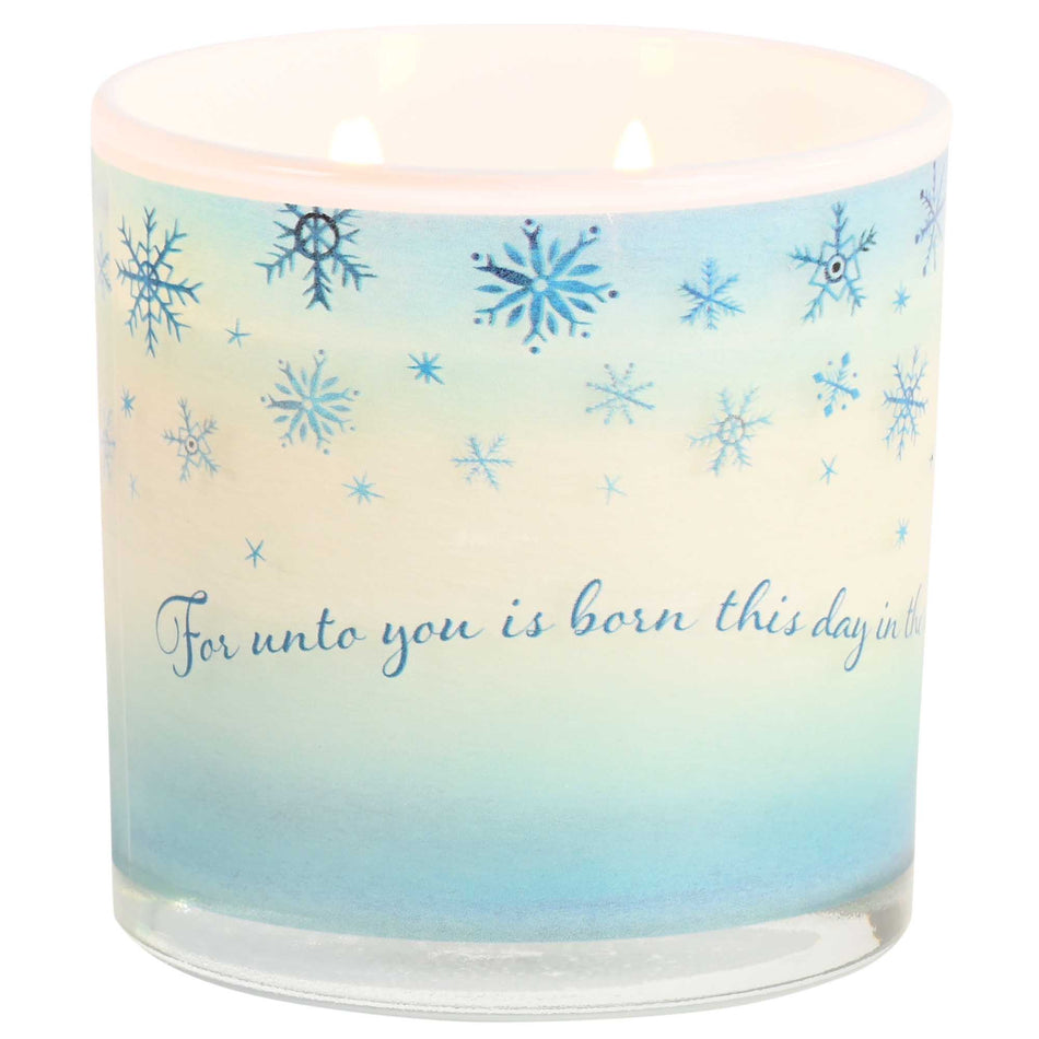 Soy Candle Snowflake Unto You Is Born by Dicksons, product view 2