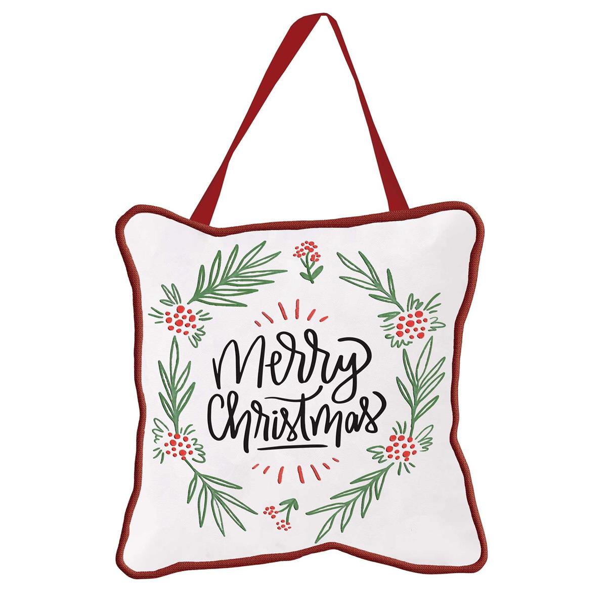 Hanging Doorpillow Holly Merry Christmas by Dicksons