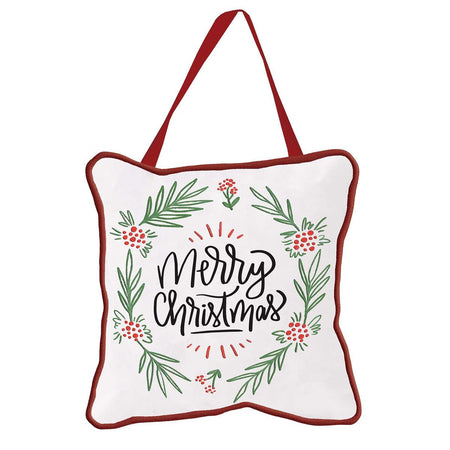Hanging Doorpillow Holly Merry Christmas by Dicksons