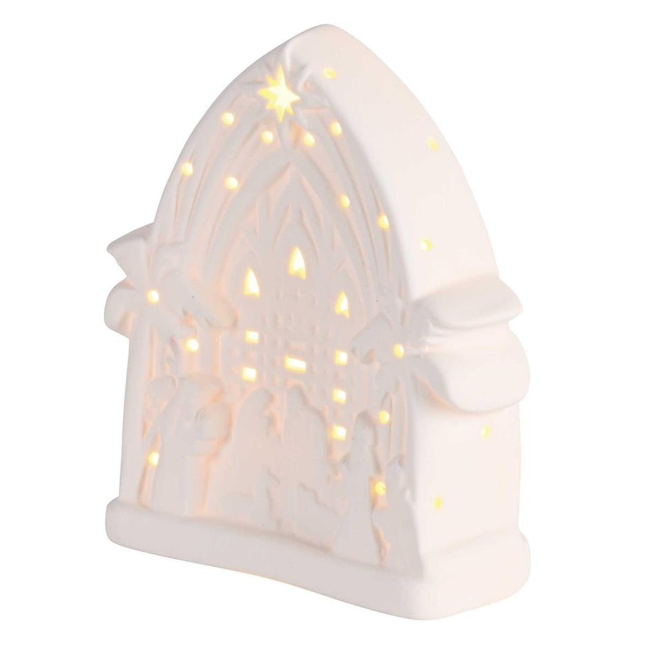 Nativity LED LightUp Arch Porcelain 4.5H by Dicksons, product view 2