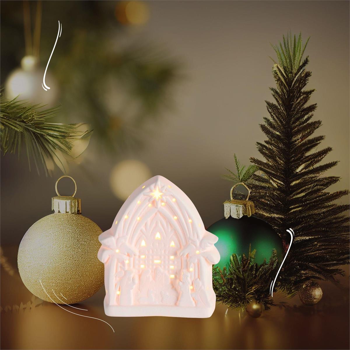 Nativity LED LightUp Arch Porcelain 4.5H by Dicksons, product view 4
