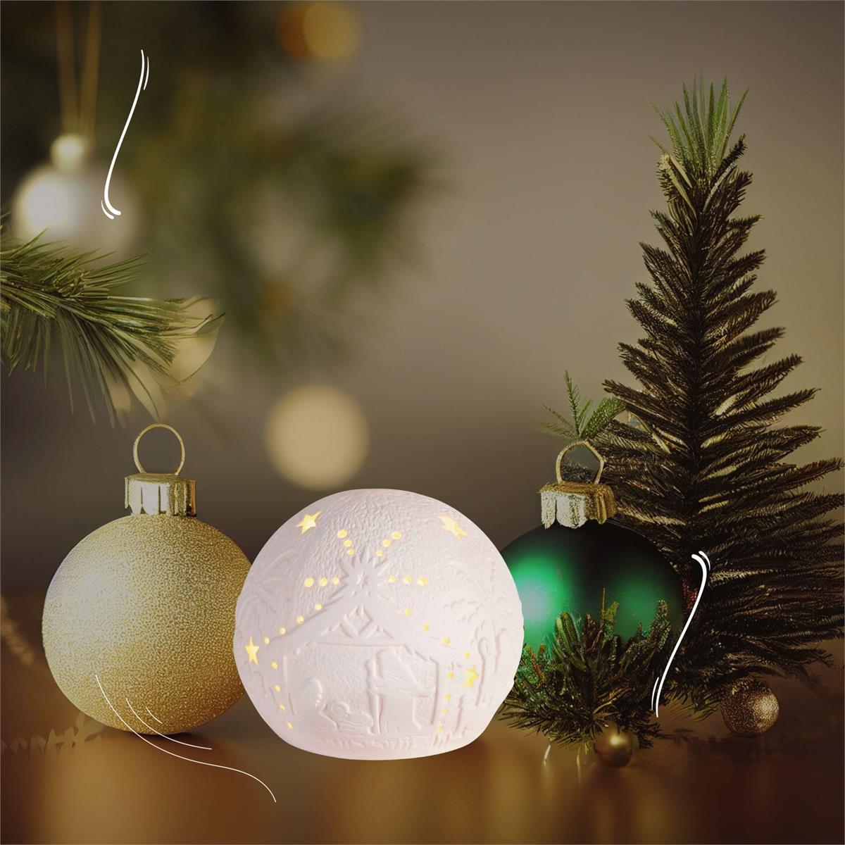 Nativity LED Light Up Orb Porcelain 4H by Dicksons, product view 4