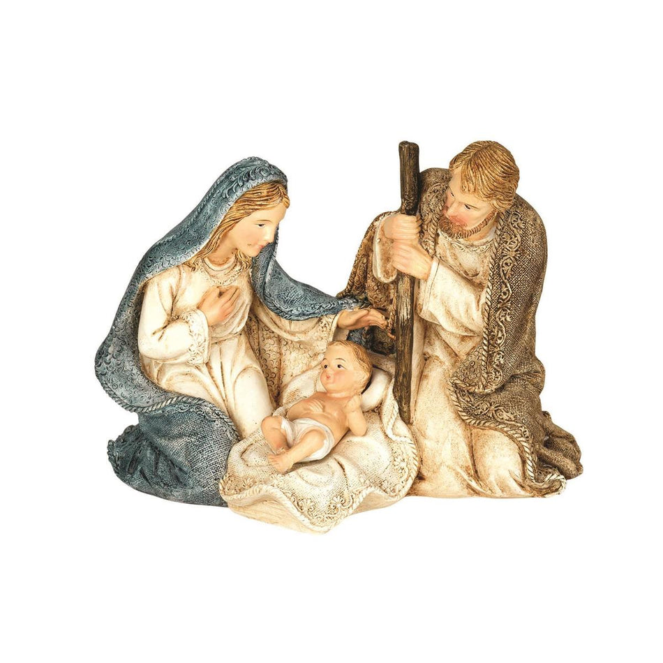 Weathered Whitewash Holy Family 5 x 6.25 Resin Decorative Tabletop Figurine by Dicksons