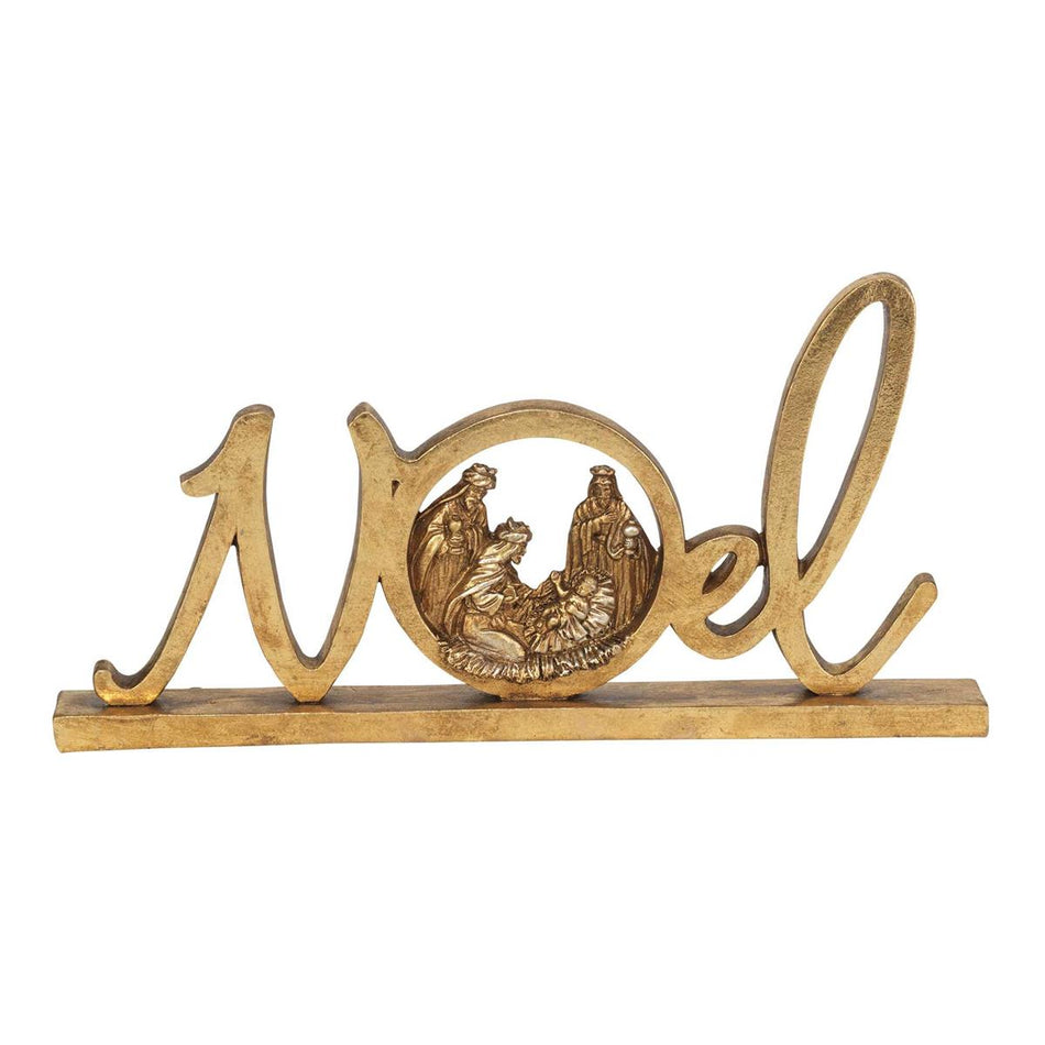 Gold Noel Sign Wisemen Resin 10"L by Dicksons