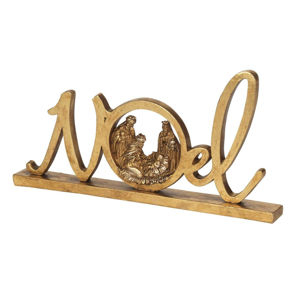 Gold Noel Sign Wisemen Resin 10"L by Dicksons, product view 2