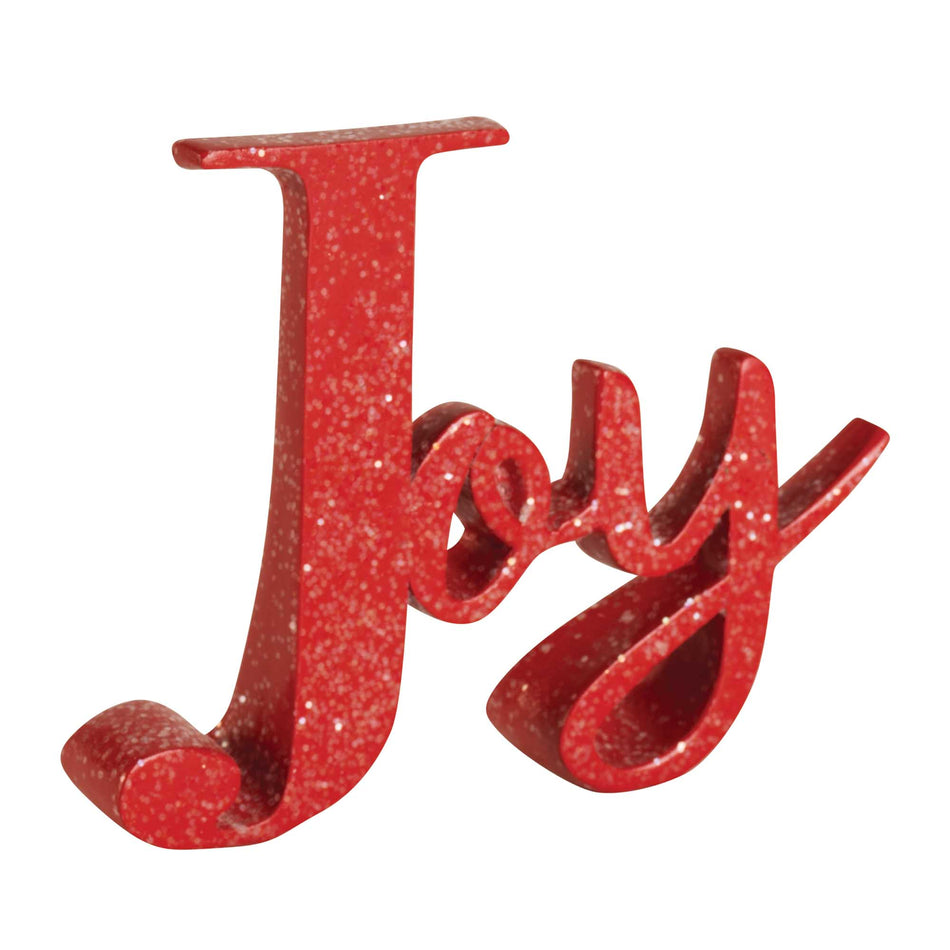 Joy Rosy Red 6 Inch Resin Christmas Tabletop Figurine by Dicksons, product view 2