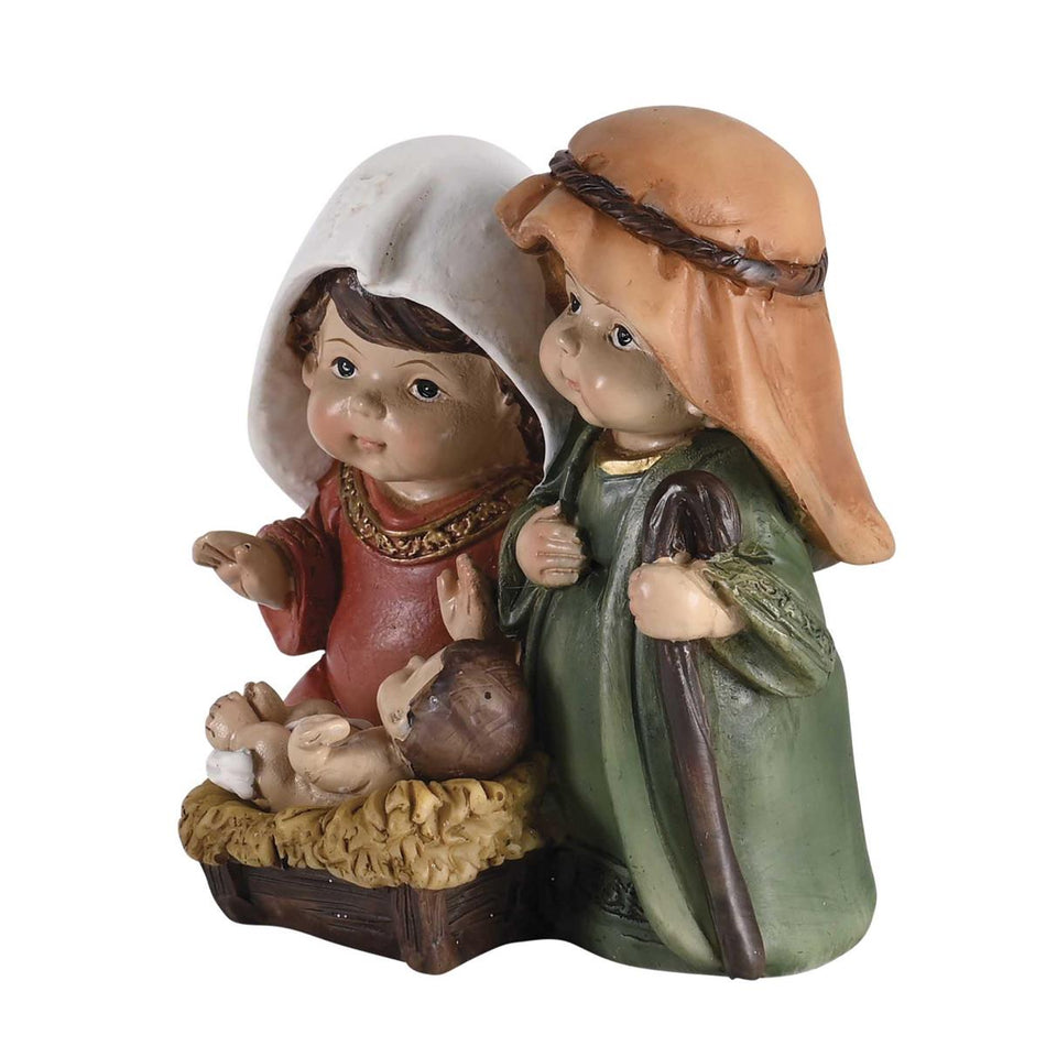 Nativity Holy Family Red Green 3.5H by Dicksons, product view 2