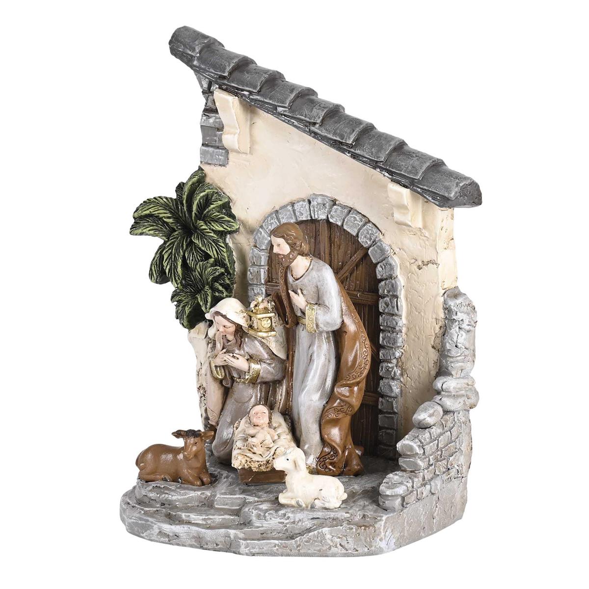 Individual Christmas Nativity Figurine 5.75 x 6.75 Inch Resin Holy Family Palm by Dicksons, product view 2