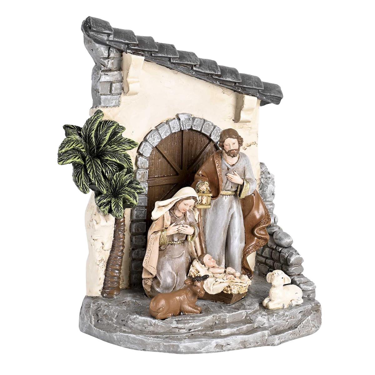 Individual Christmas Nativity Figurine 5.75 x 6.75 Inch Resin Holy Family Palm by Dicksons, product view 3