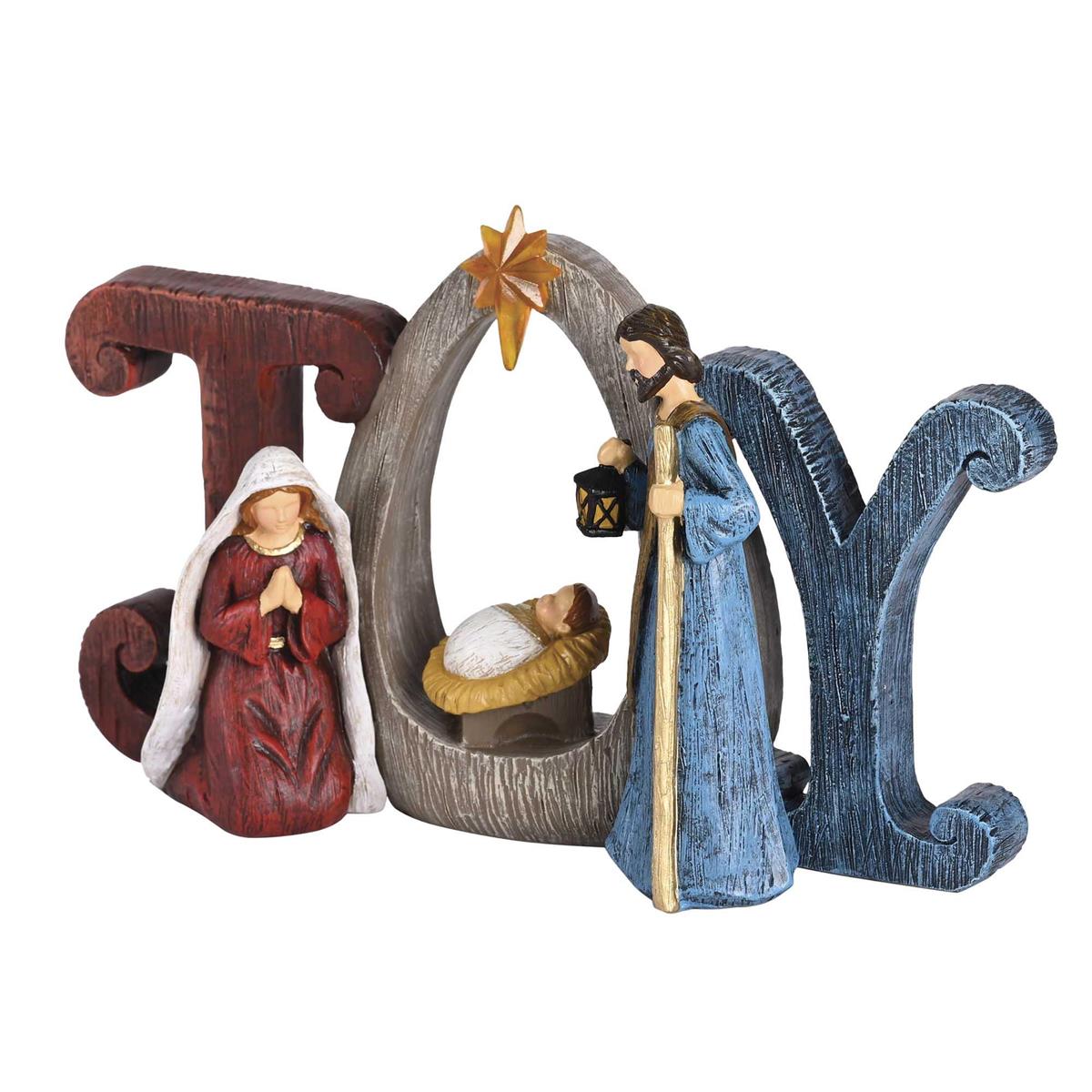 Individual Christmas Nativity Figurine 4.75 x 8.5 Inch Resin Joy Holy Family by Dicksons, product view 2