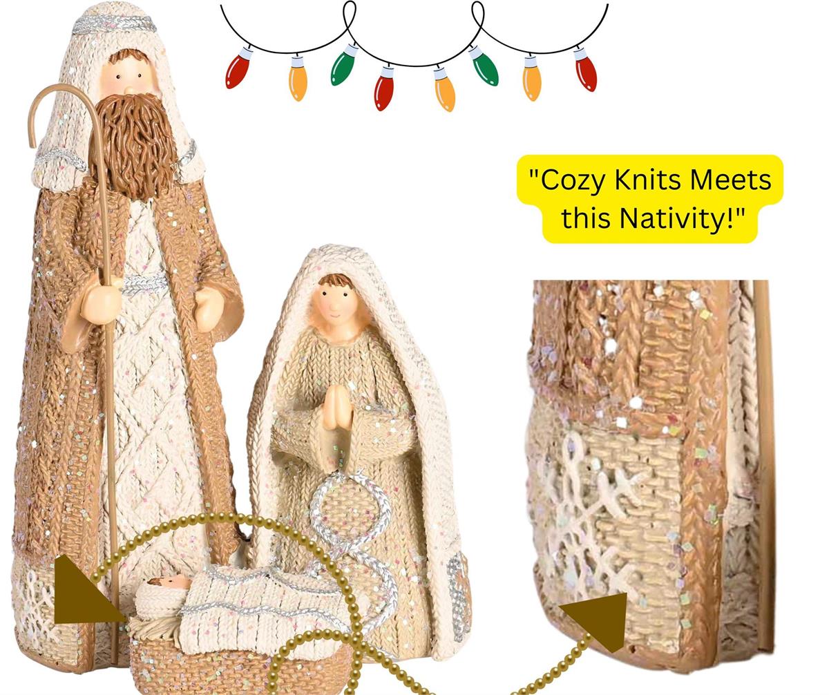 Nativity 1 Piece 5.75H Knitted Look by Dicksons, product view 5