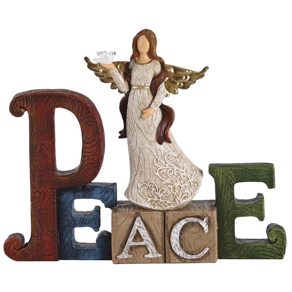 Christmas Tabletop Figurine Festive Holiday Décor 6.25 x 7.5 Inch Resin Peace by Dicksons