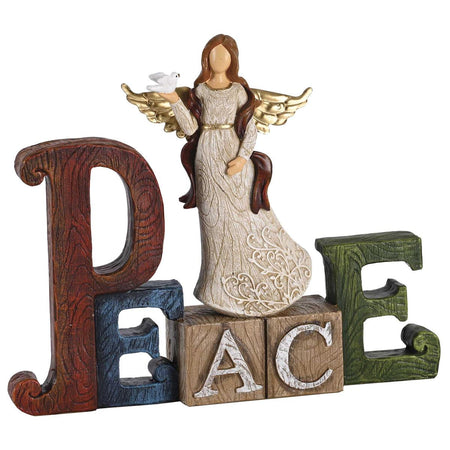 Christmas Tabletop Figurine Festive Holiday Décor 6.25 x 7.5 Inch Resin Peace by Dicksons, product view 2