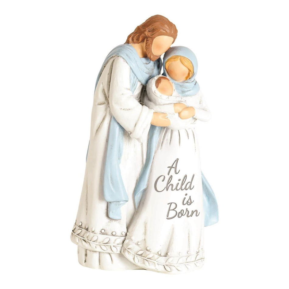 Child is Born Holy Family Whitewash 5 x 3 Resin Decorative Tabletop Figurine by Dicksons