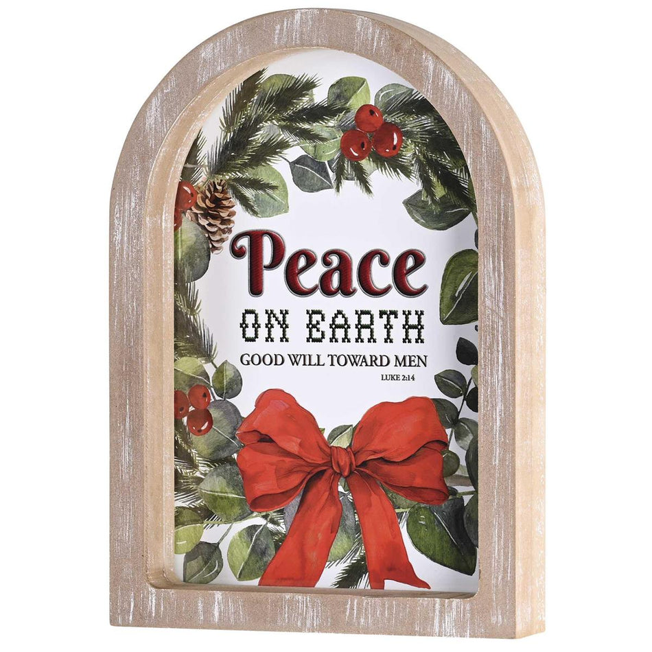 Framed Arch Peace On Earth Wreath Bow by Dicksons