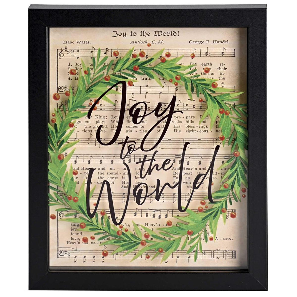 Decorative Christmas Frame Hanging Wall or Tabletop Sign 9 x 11 Inch MDF by Dicksons, product view 2