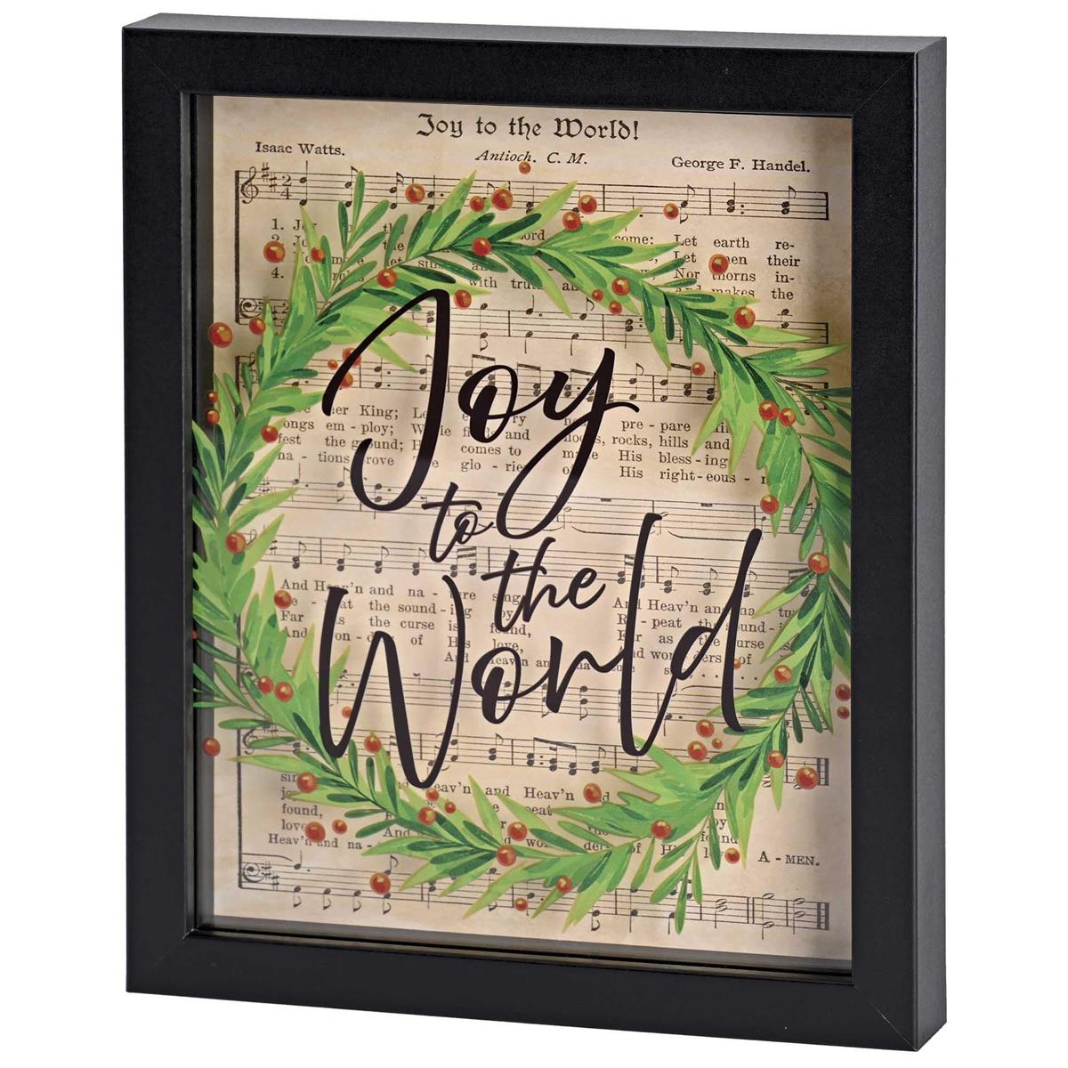 Decorative Christmas Frame Hanging Wall or Tabletop Sign 9 x 11 Inch MDF by Dicksons, product view 3