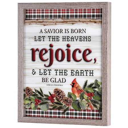 Decorative Christmas Frame Hanging Wall Sign 12 x 15 Inch MDF Cardinal Bird by Dicksons